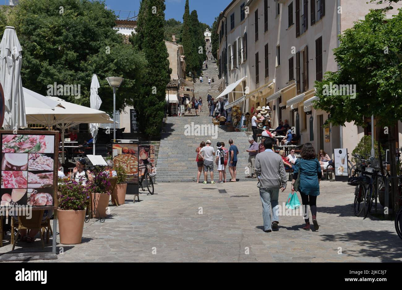 Pollensa Market Day Mallorca Spanien Stockfoto