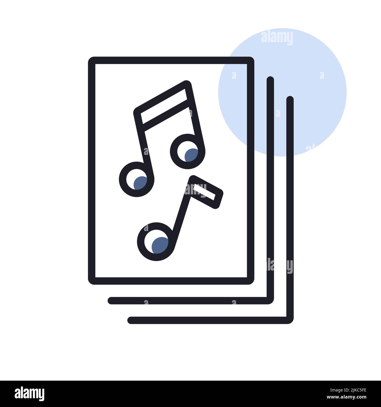 Musikbuch mit Noten Vektor isoliert Symbol. Graph-Symbol für Musik und Sound Website und Apps Design, Logo, App, UI Stock Vektor