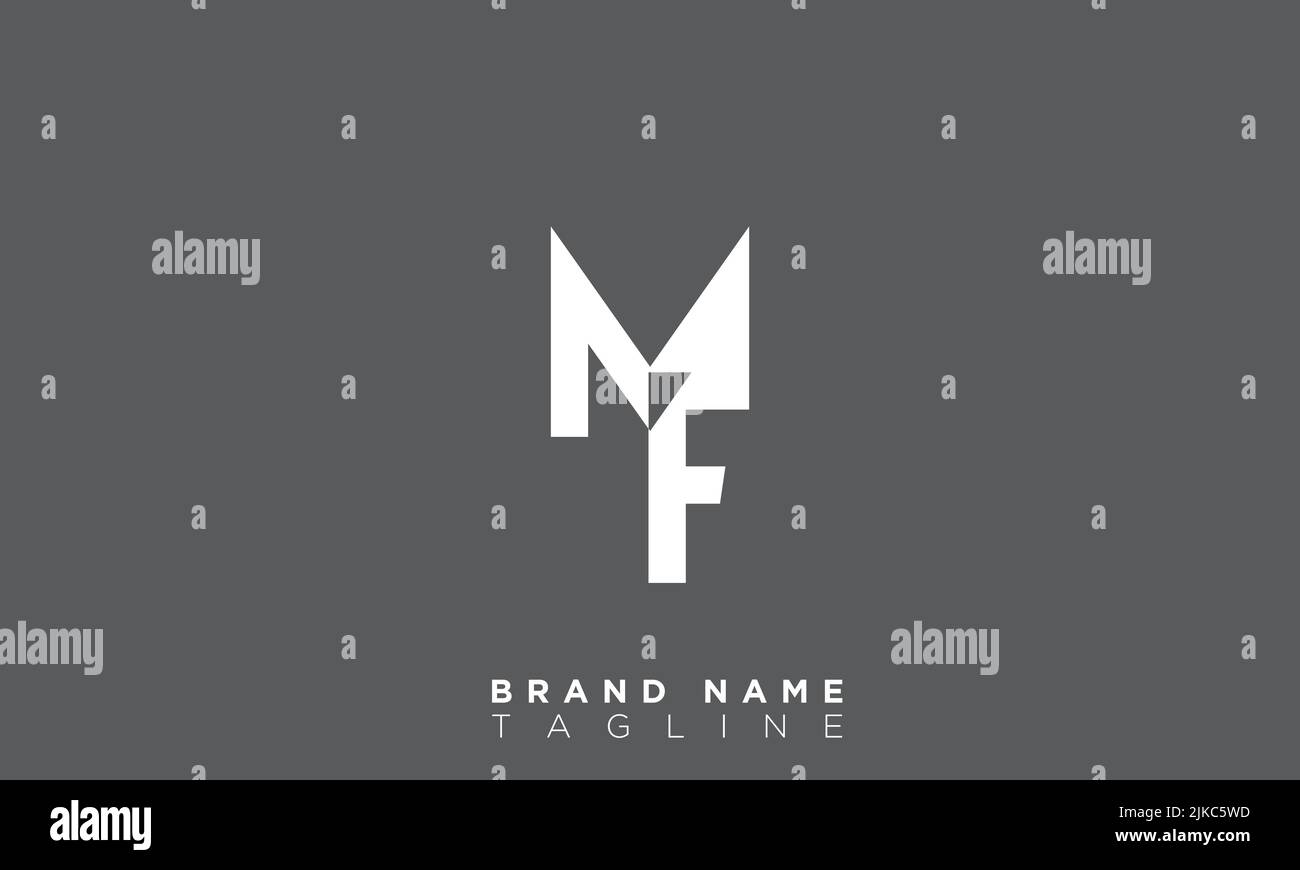 MF Alphabet Buchstaben Initialen Monogramm Logo Stock Vektor
