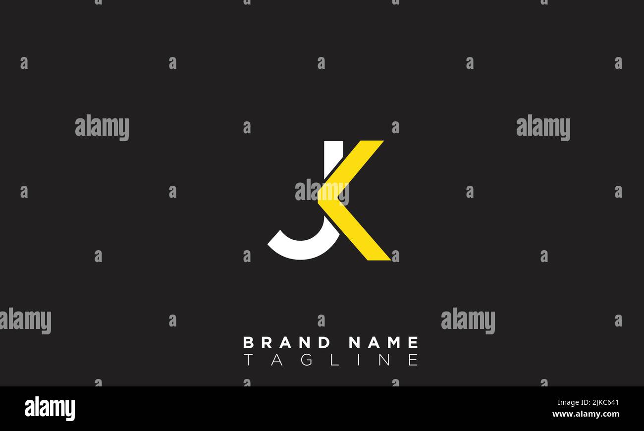 JK Alphabet Buchstaben Initialen Monogramm Logo Stock Vektor