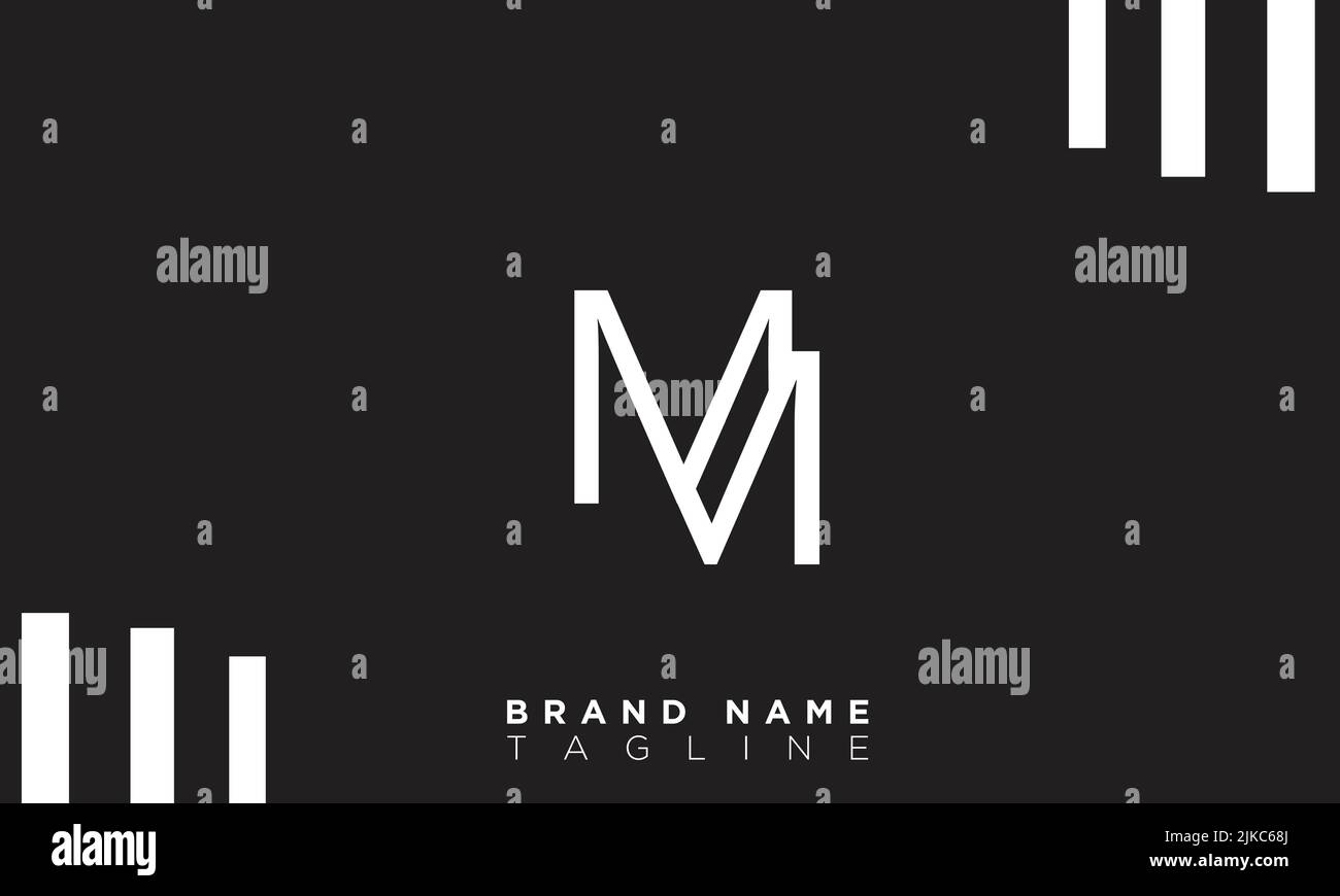 MM Alphabet Buchstaben Initialen Monogramm Logo Stock Vektor