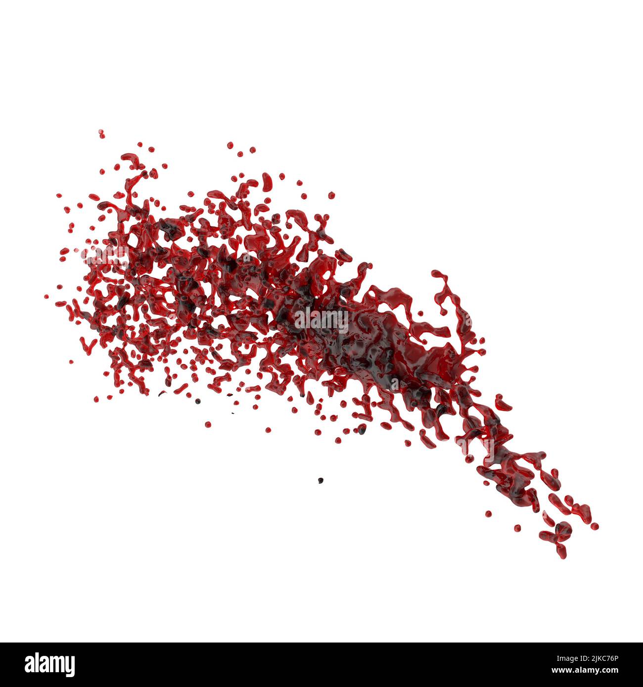 3D Illustration eines realistischen Blutspritzern Stockfoto