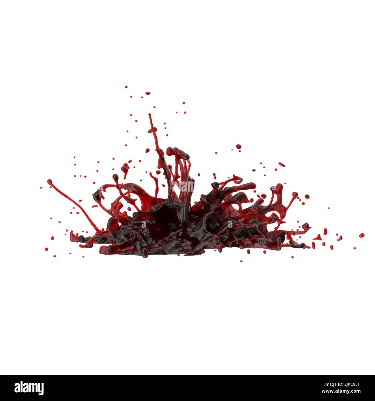 3D Illustration eines realistischen Blutspritzern Stockfoto