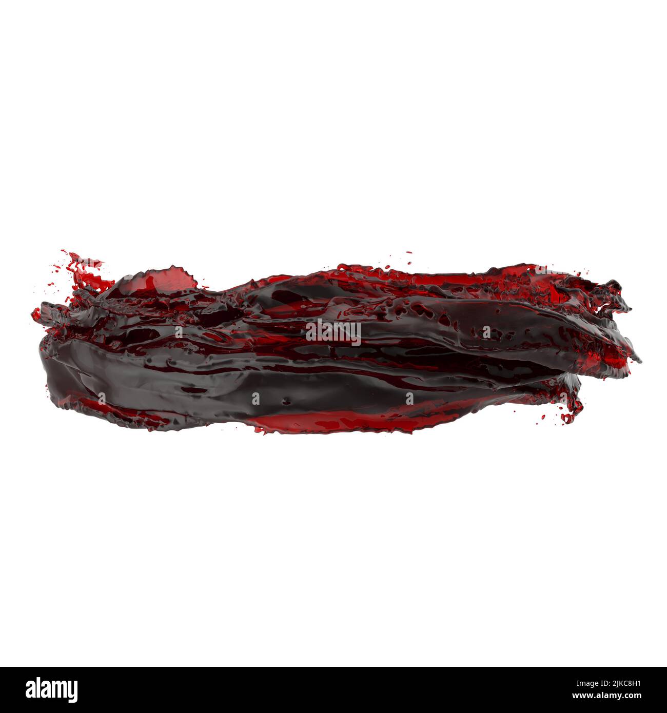 3D Illustration eines realistischen Blutspritzern Stockfoto