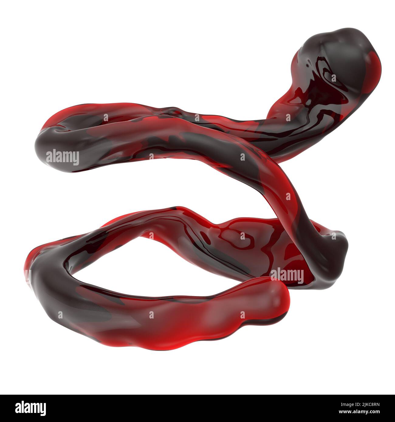 3D Illustration eines realistischen Blutspritzern Stockfoto