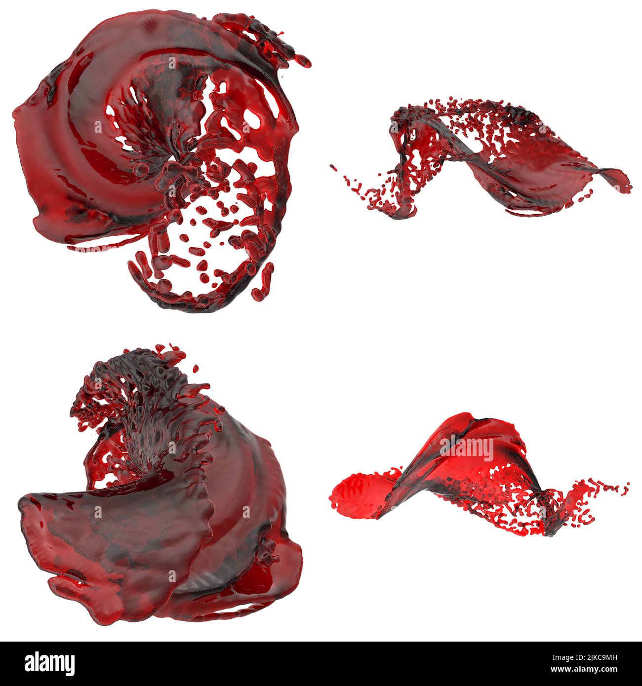 3D Illustration eines realistischen Blutspritzern Stockfoto