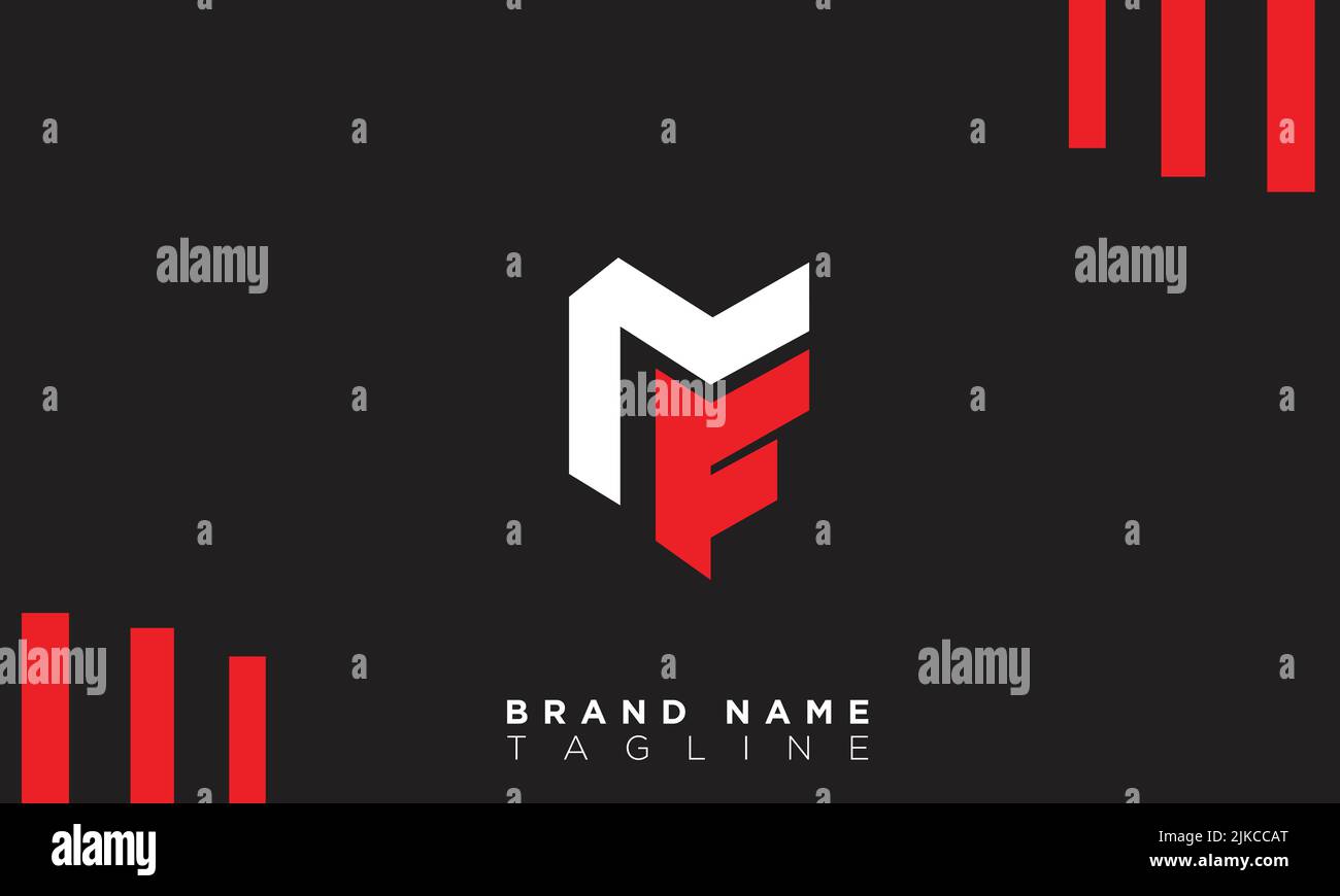 MF Alphabet Buchstaben Initialen Monogramm Logo Stock Vektor