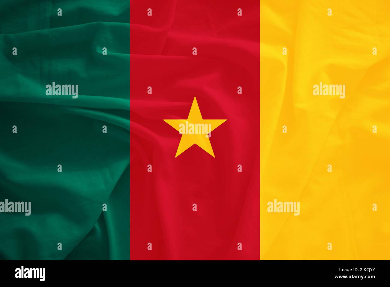 Kamerun Flagge mit 3D Effekt Stockfoto