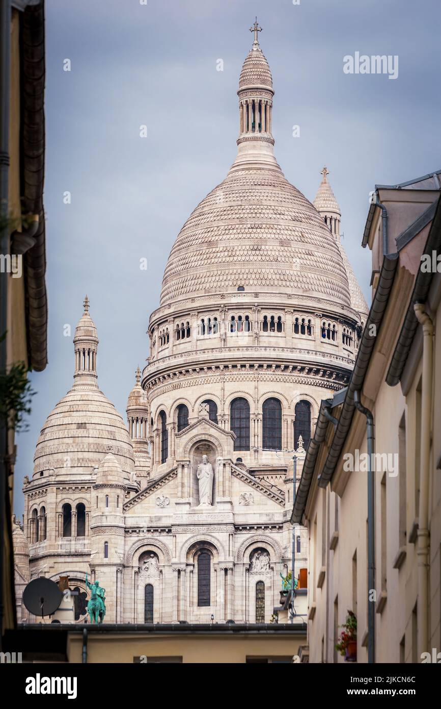 Basilika Sacre coeur über dem Gipfel des Montmartre, Paris, Frankreich Stockfoto