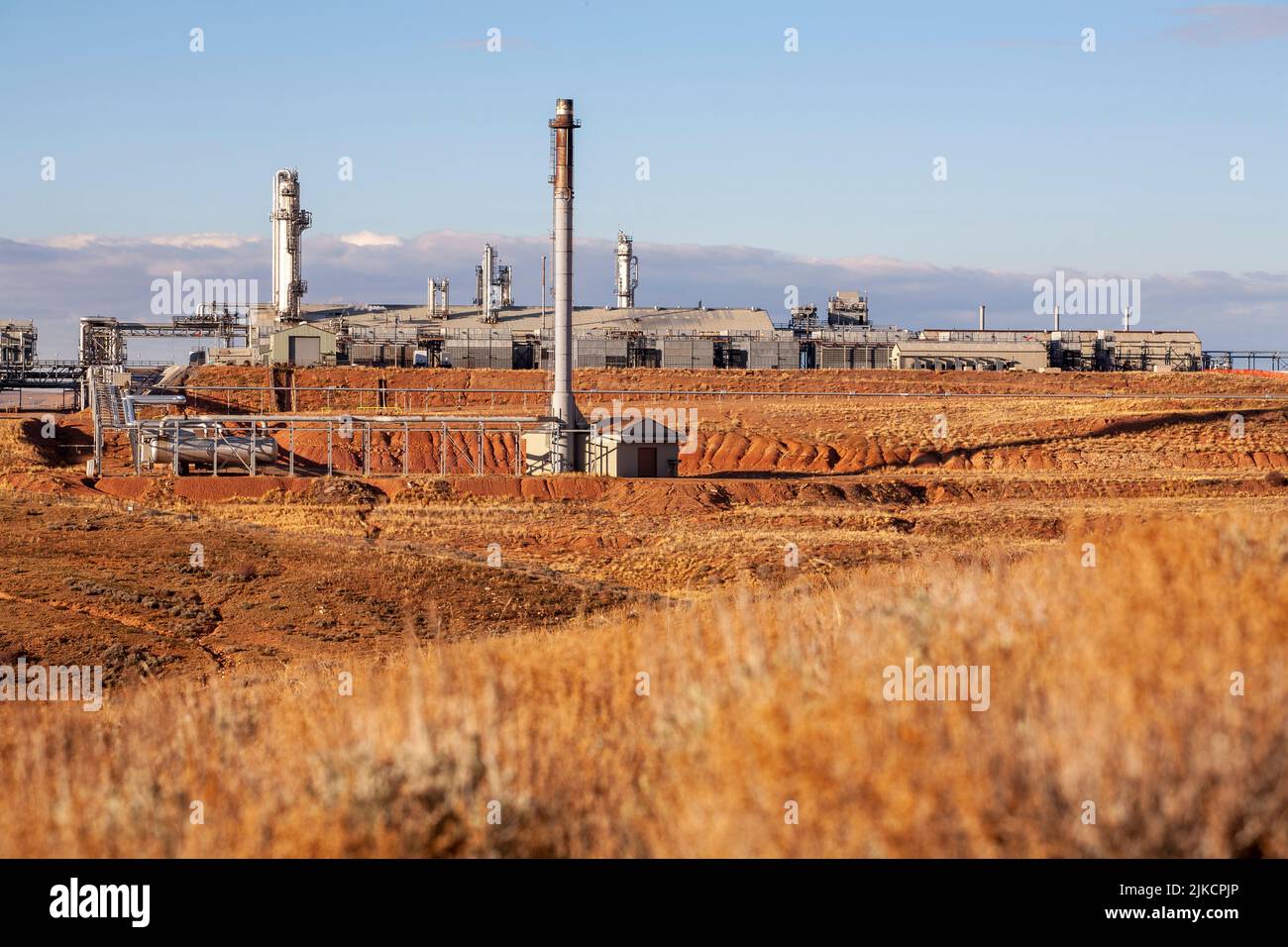Gasverdichtungsstation in Wyoming Stockfoto