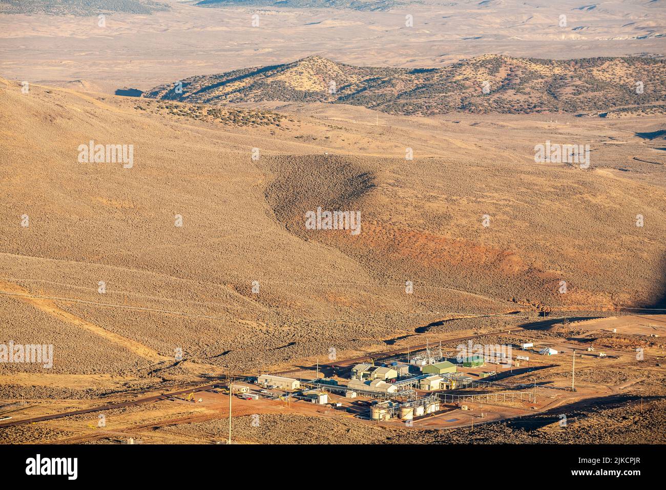 Gasverdichtungsstation in Wyoming Stockfoto