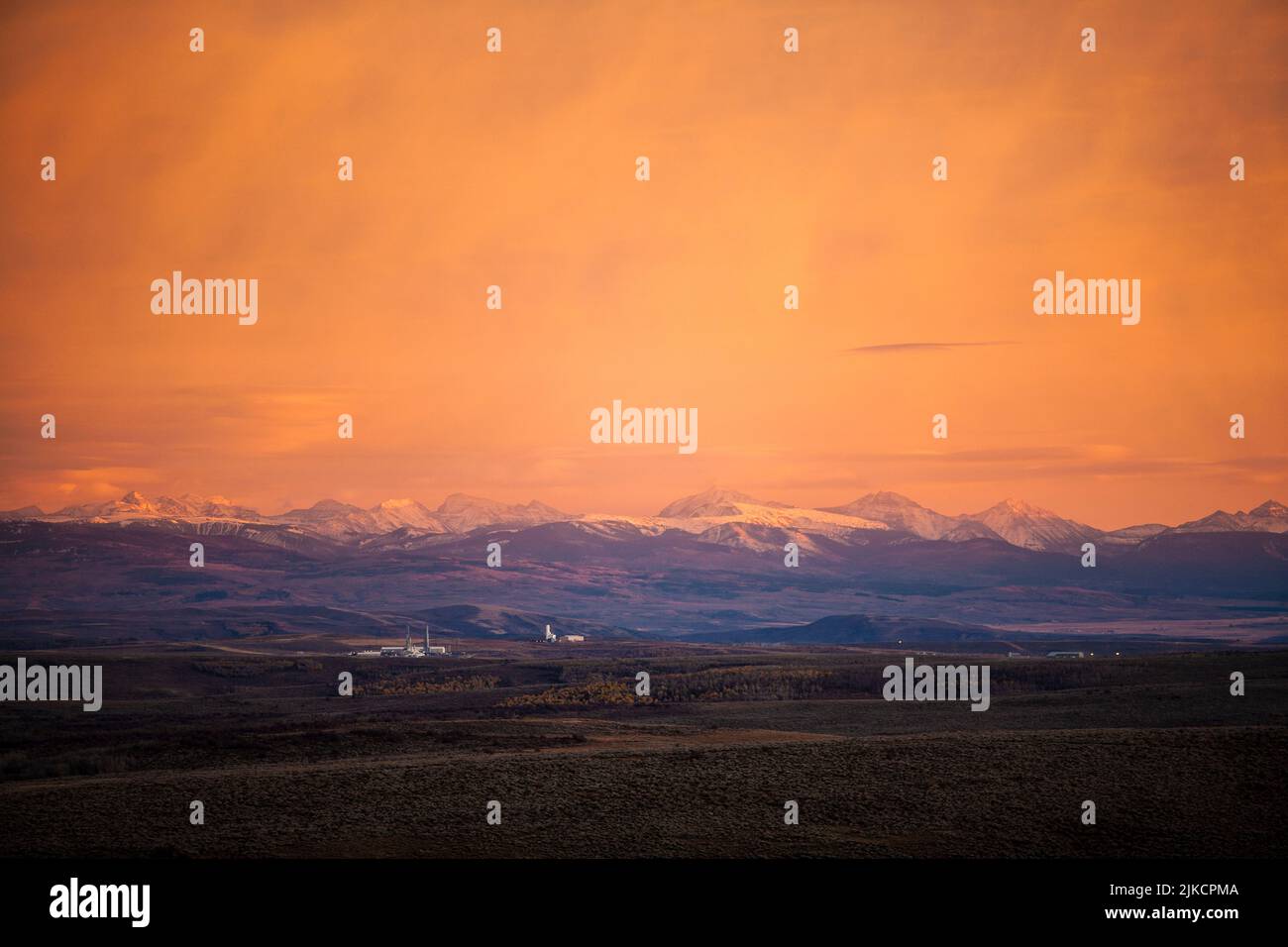 Gasverdichtungsstation in Wyoming Stockfoto