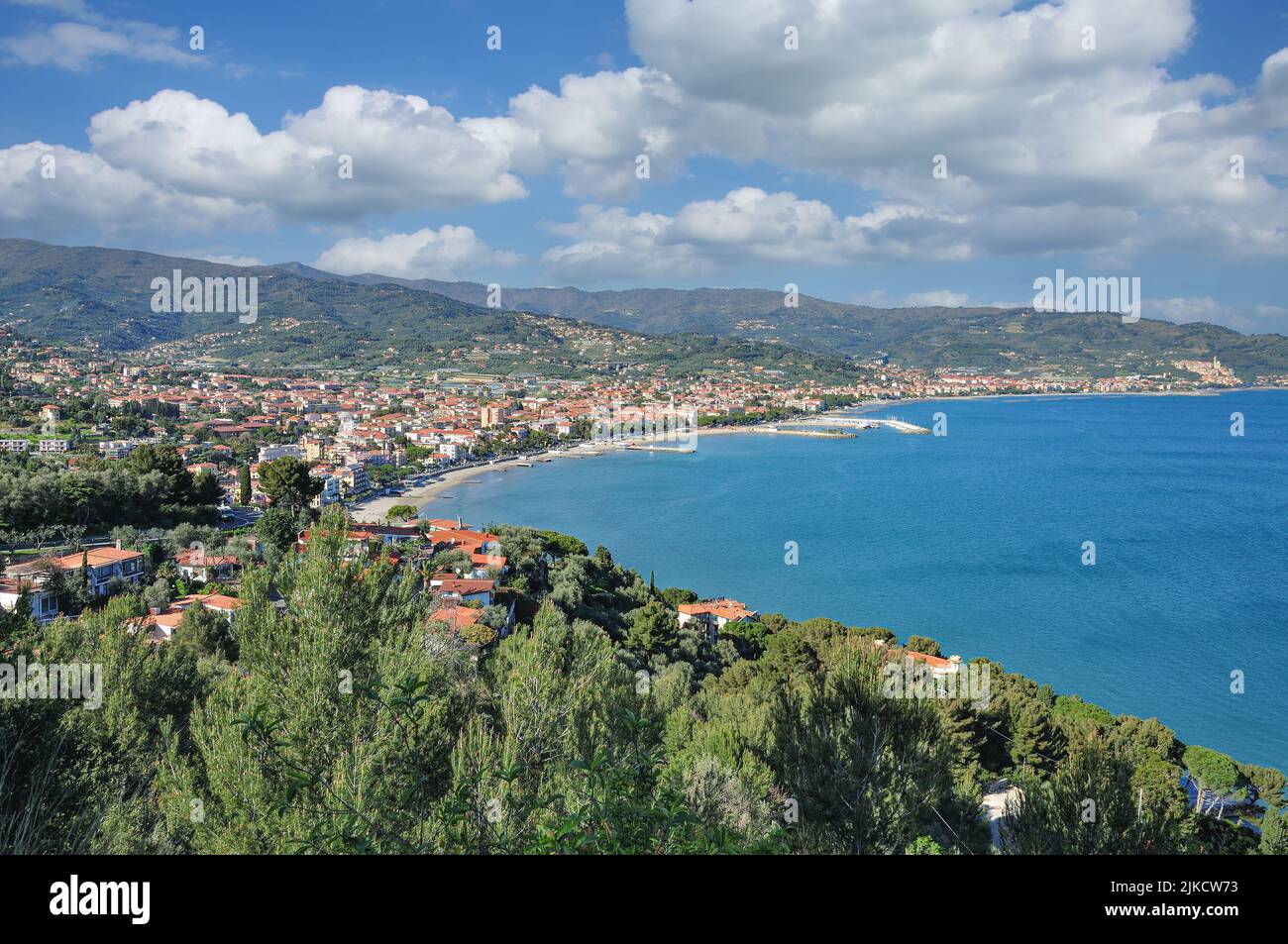 Diano Marina an der italienischen Riviera in der Nähe von San Remo, Ligurien, Italien Stockfoto