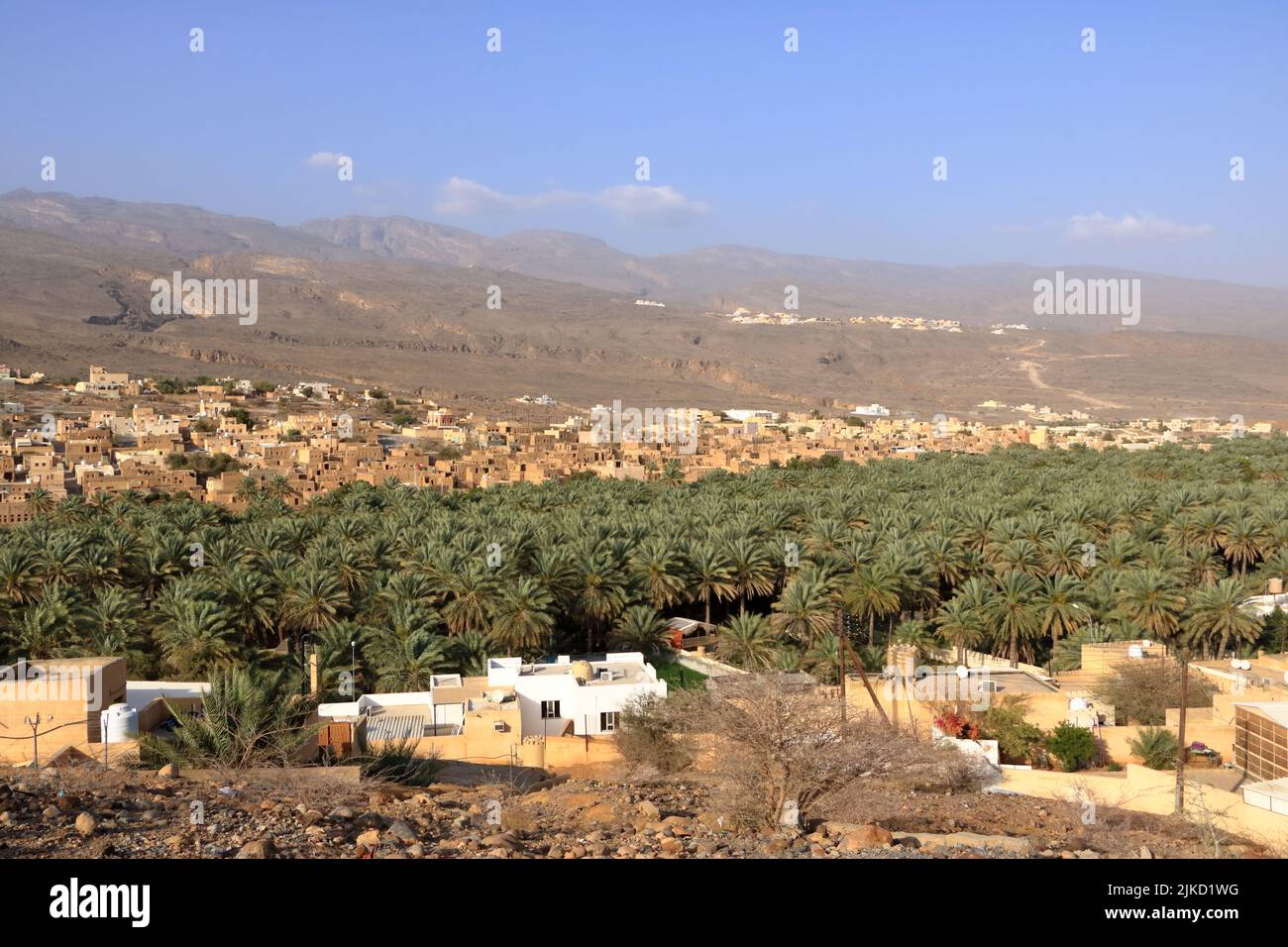 Blick über die historische Stadt Al Hamra im Oman, Asien, Arabische Halbinsel Stockfoto