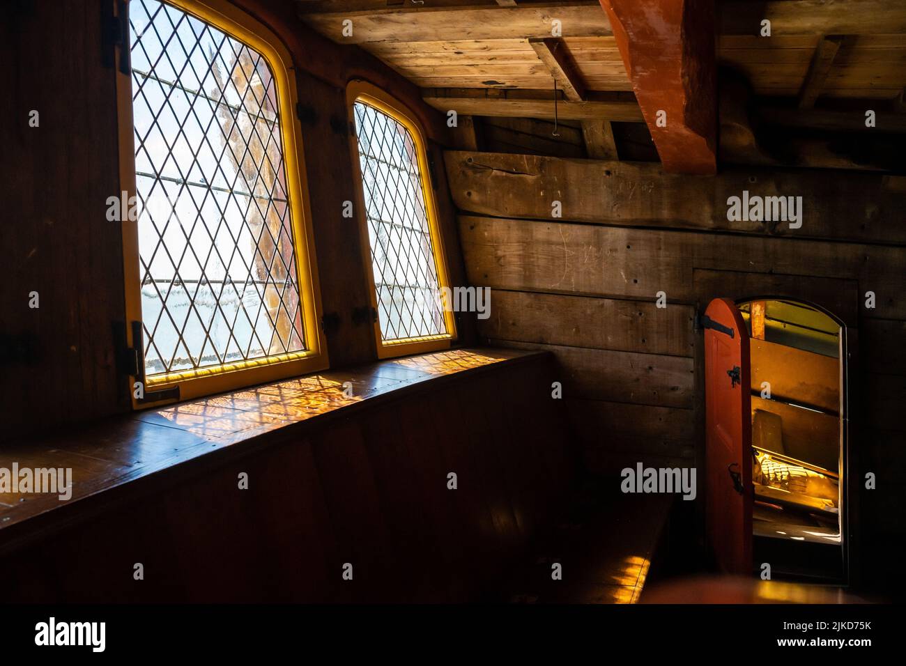 Die Innenkabine des holländischen Frachtschiffes Ost Stockfoto
