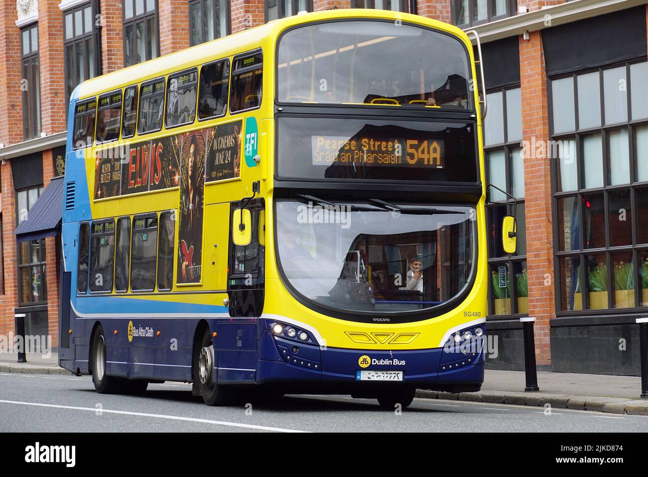 Öffentlicher Doppeldecker-Bus, Dublin, Baile Átha Cliath, Irland, Éire, Irland, Írország, Europa Stockfoto