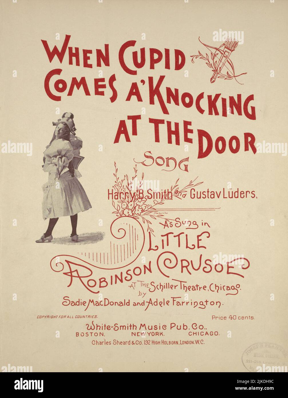 Wenn Amor an die Tür klopft Zusatztitel: Little Robinson Crusoe. Als Amor kommt, klopft er an die Tür. [Einheitlicher Titel] Stockfoto