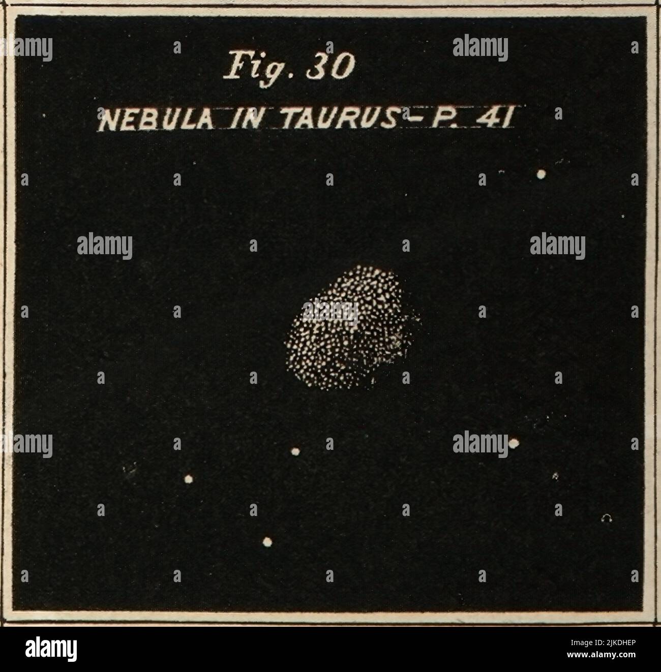 Nebel im Stier - Atlas entwickelt, um Burritts Geografie des Himmels zu illustrieren - Burritt, Elijah H. Doppelte Sterne und Sternhaufen. Cluster, nebulæ Stockfoto