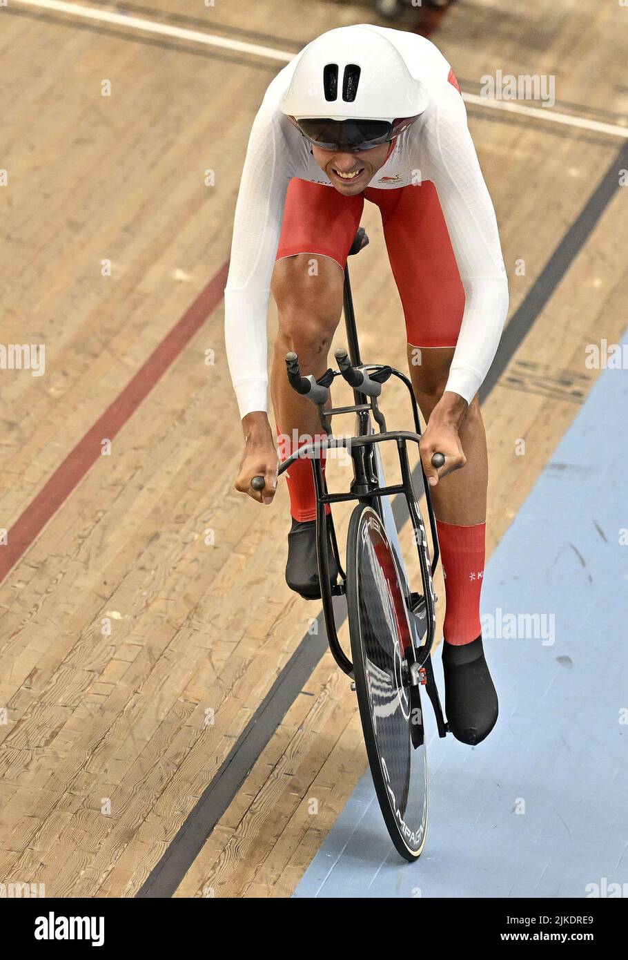 Stratford, Großbritannien. 01. August 2022. Commonwealth Games Track Cycling. Olympic Velodrome. Stratford. Ethan Vernon (eng) während des Mens 1000m Zeitfahrens. Kredit: Sport In Bildern/Alamy Live Nachrichten Stockfoto