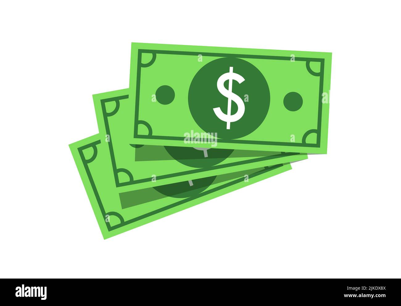 Us-Dollar Währungsscheine Green Cash Notes Finanzdarstellung Banking Investment Wealth Stock Vektor