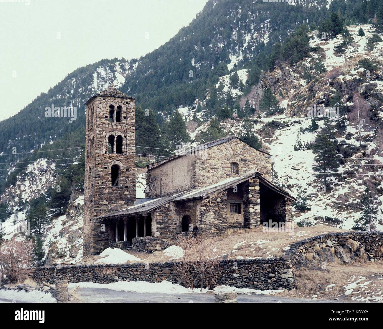 IGLESIA DE SANT JOAN DE CASELLES - SIGLO XII. ORT: IGLESIA DE SANT JOAN DE CASELLES. ANDORRA. Stockfoto