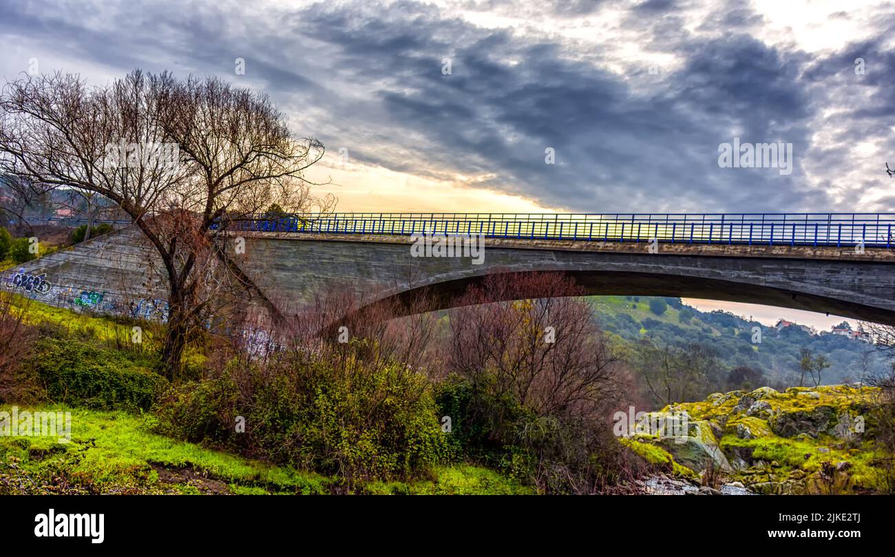 Puente Nuevo de Herrera en Galapagar, Comunidad de Madrid, España Stockfoto