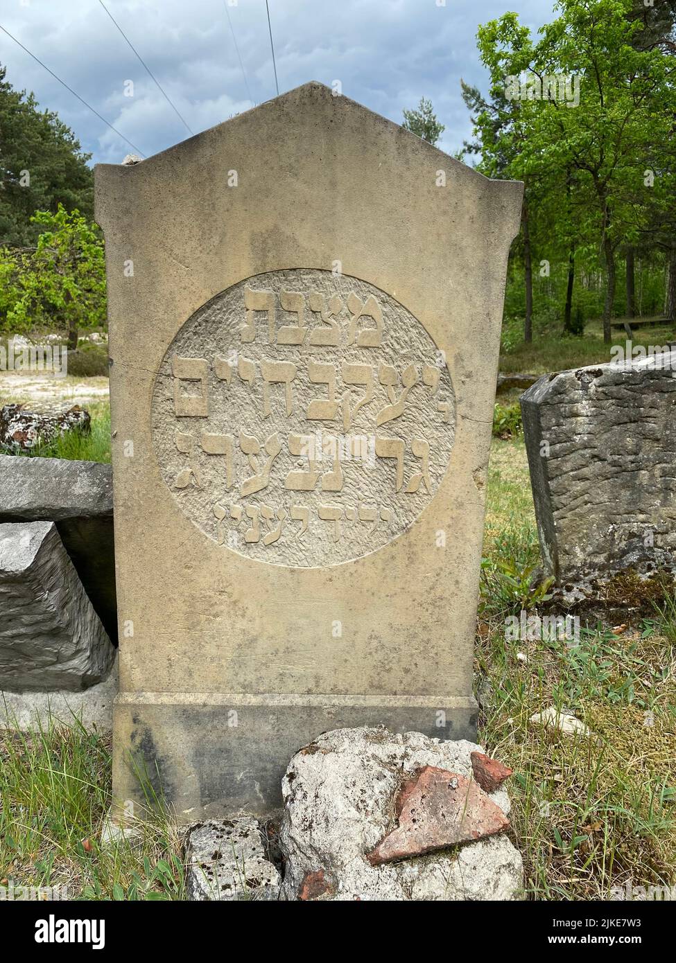 Ruinen des alten jüdischen Friedhofs in Otwock Polen cmentarz żydowski w Otwock Grabsteine jüdischer Friedhof jüdischer Friedhof beit kvarot jüdischer Grabstein Stockfoto