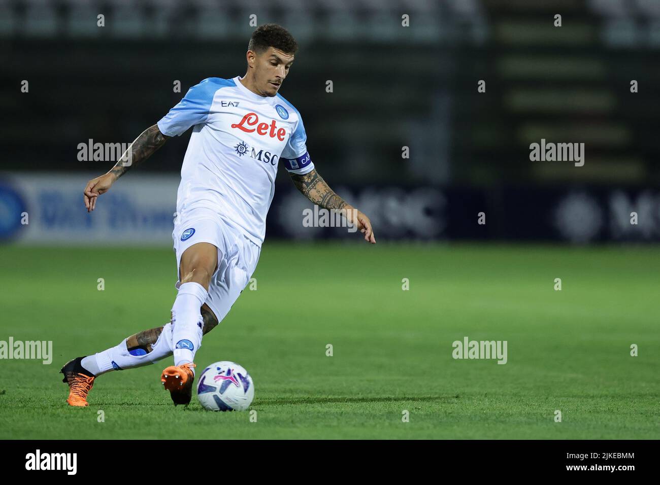 Castel di Sangro, Italien - 31. Juli 2022, Foto Alessandro Garofalo/LaPresse31 Luglio 2022 Castel di Sangro, Italia - SSC Napoli vs RCD Maiorca, - amichevole estive Stadio Teofilo Patini. Nella foto: Giovanni Di Lorenzo (SSC Napoli); 31. Juli 2022 Castel di Sangro, Italien - SSC Napoli vs RCD Mallorca, Sportfußball, Sommerfreundschaftsspiel Teofilo Patini Stadion. Im Bild: Giovanni Di Lorenzo (SSC Napoli); Stockfoto