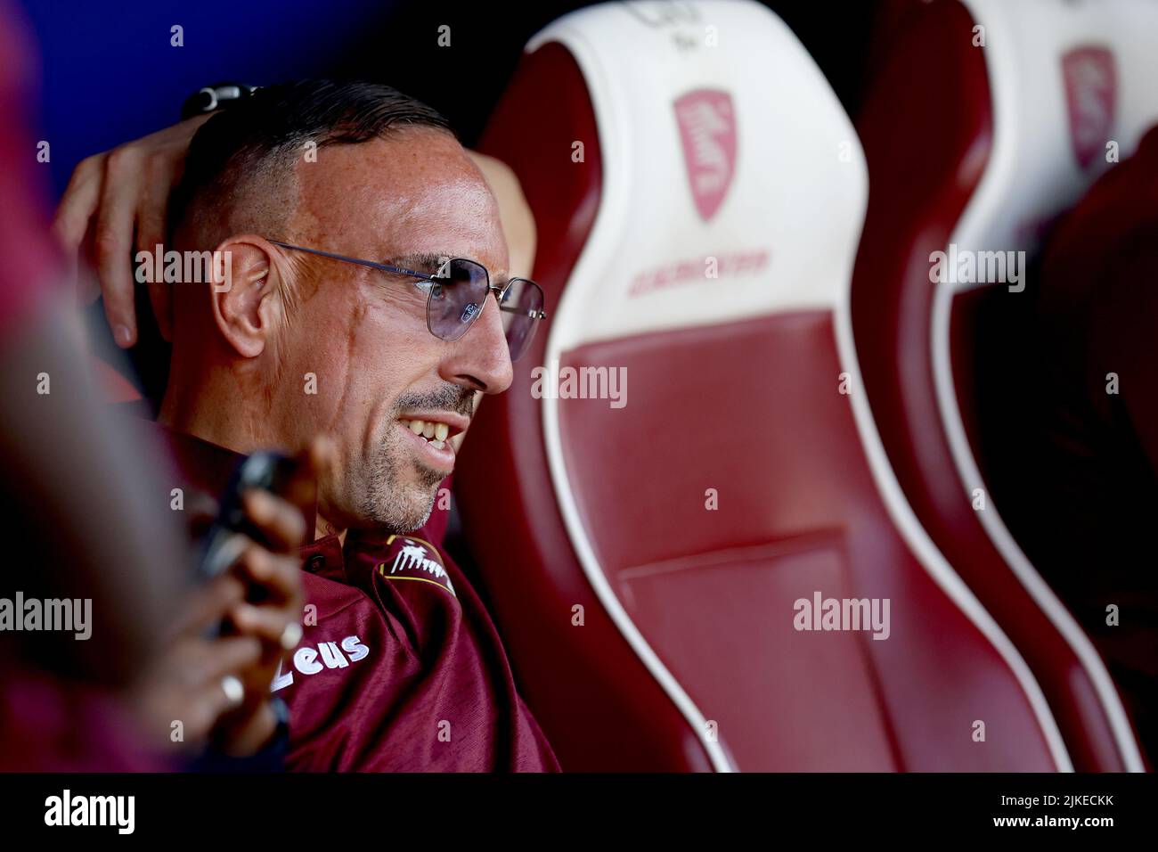 Foto Alessandro Garofalo/LaPresse30 Luglio 2022 Salerno, Italia - US Salernitana vs Reggina 1914 - amichevole estive prima trofeo Angelo Iervolino. Stadio Arechi. Nella foto: Franck Ribery (US Salernitana 1919); 30. Juli 2022 Salerno, Italien - US Salernitana vs Reggina 1914, Sportfußball, Sommerfreundschaftsspiel Erstes Angelo Iervolino Pokal Arechi Stadion. Im Bild: Franck Ribery (US Salernitana 1919); Stockfoto