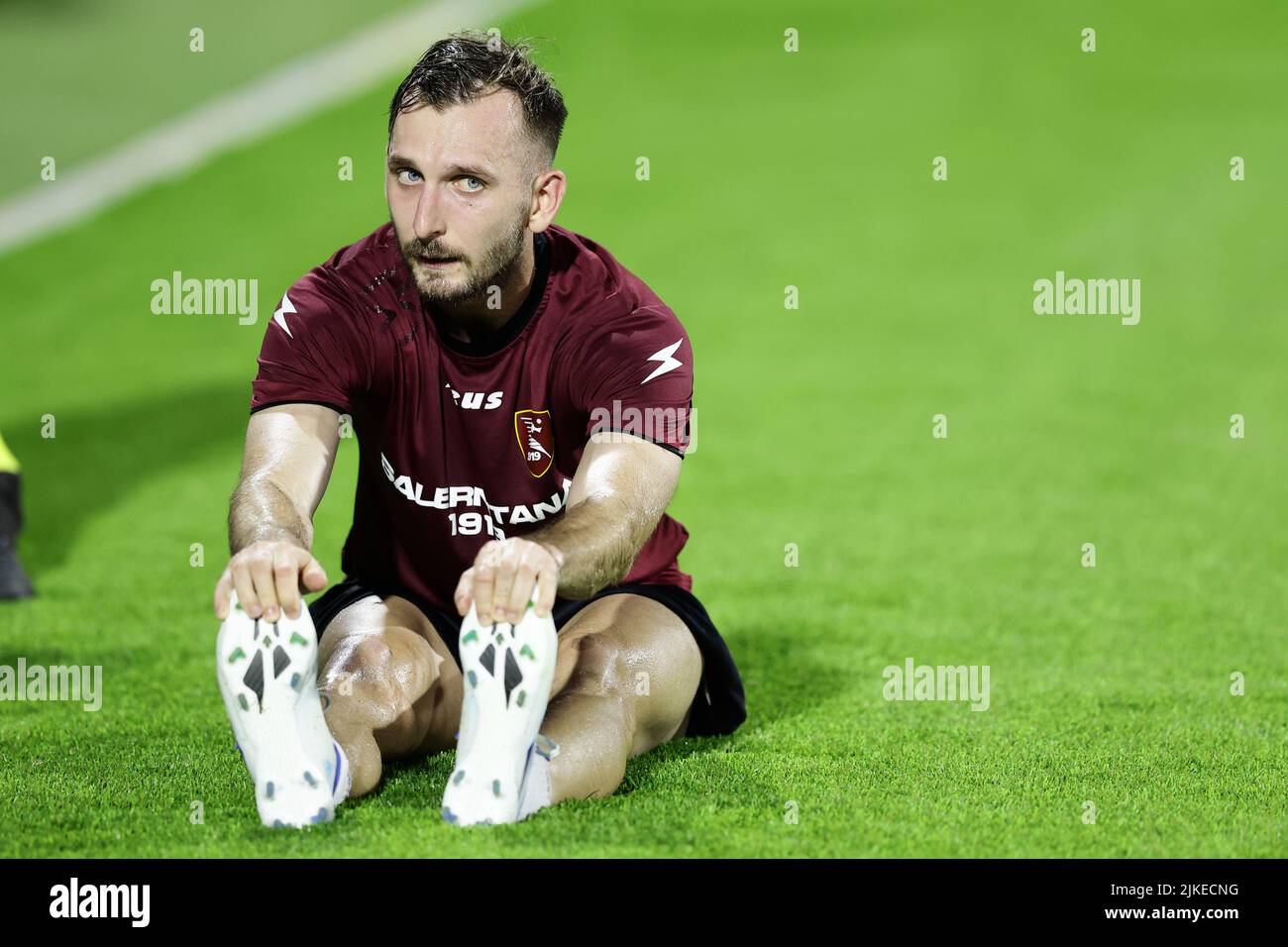 Foto Alessandro Garofalo/LaPresse30 Luglio 2022 Salerno, Italia - US Salernitana vs Reggina 1914 - amichevole estive prima trofeo Angelo Iervolino. Stadio Arechi. Nella foto: Norbert Gyomber (US Salernitana 1919); 30. Juli 2022 Salerno, Italien - US Salernitana vs Reggina 1914, Sportfußball, Sommerfreundschaftsspiel Erstes Angelo Iervolino Pokal Arechi Stadion. Im Bild: Norbert Gyomber (US Salernitana 1919); Stockfoto
