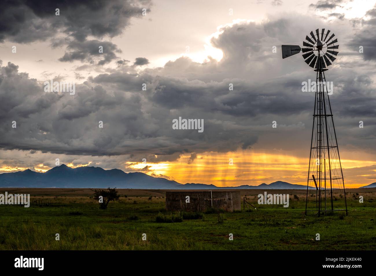 Monsunstürme im Süden Arizonas sorgen für eine dramatische Landschaft Stockfoto