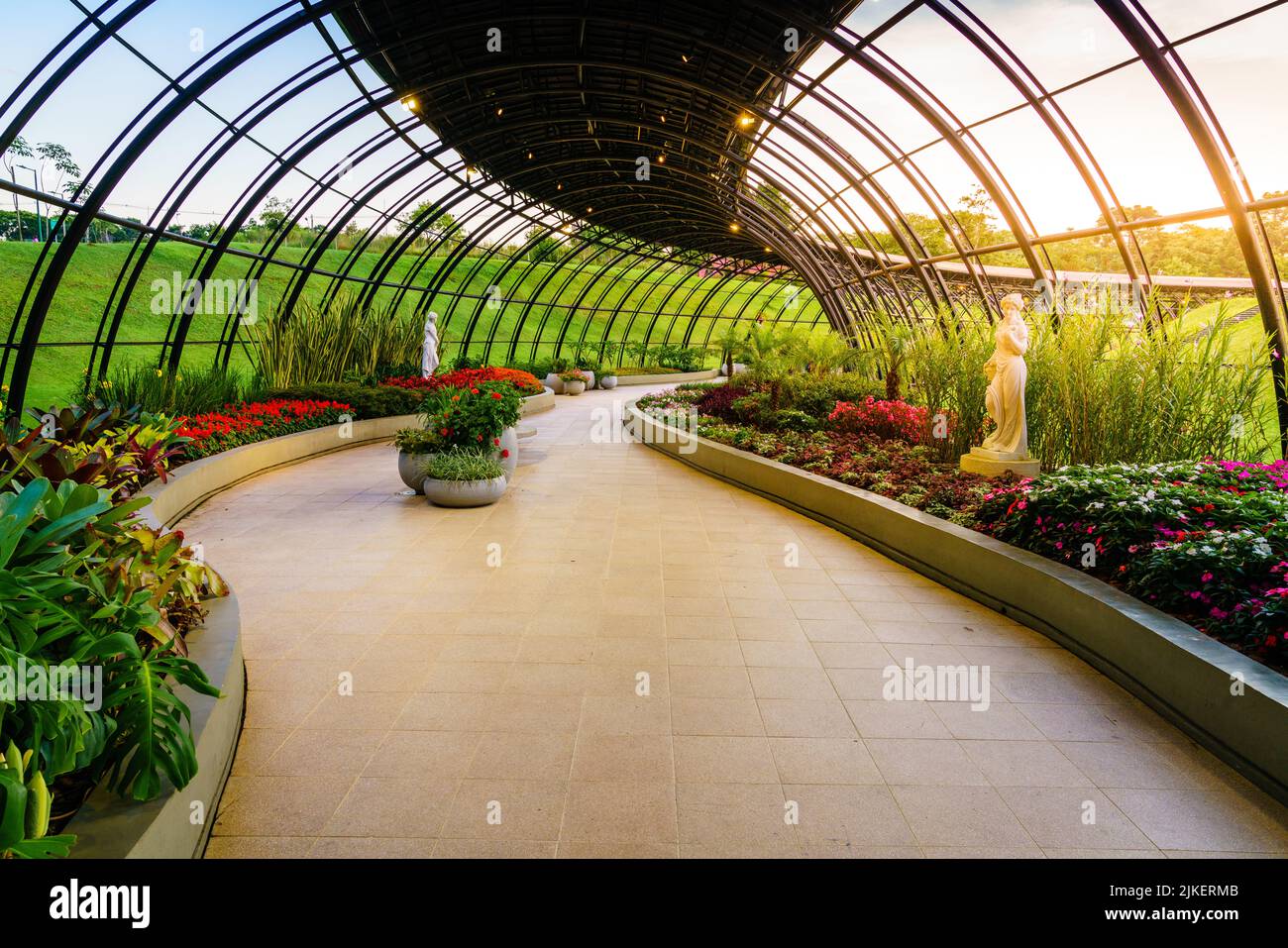 Im Inneren der Frans Krajcberg Galerie im Botanischen Garten von Curitiba, Brasilien Stockfoto