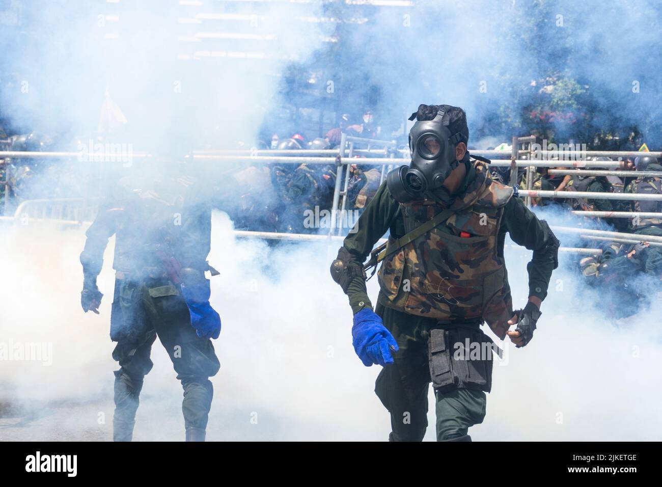 Am 9. Juli 2022 Schlossen Sich Eine große Anzahl von Menschen dem Protest an, der den gegenwärtigen Präsidenten von Sri Lanka, Gotabhaya Rajapaksha, zum Rücktritt forderte. Stockfoto