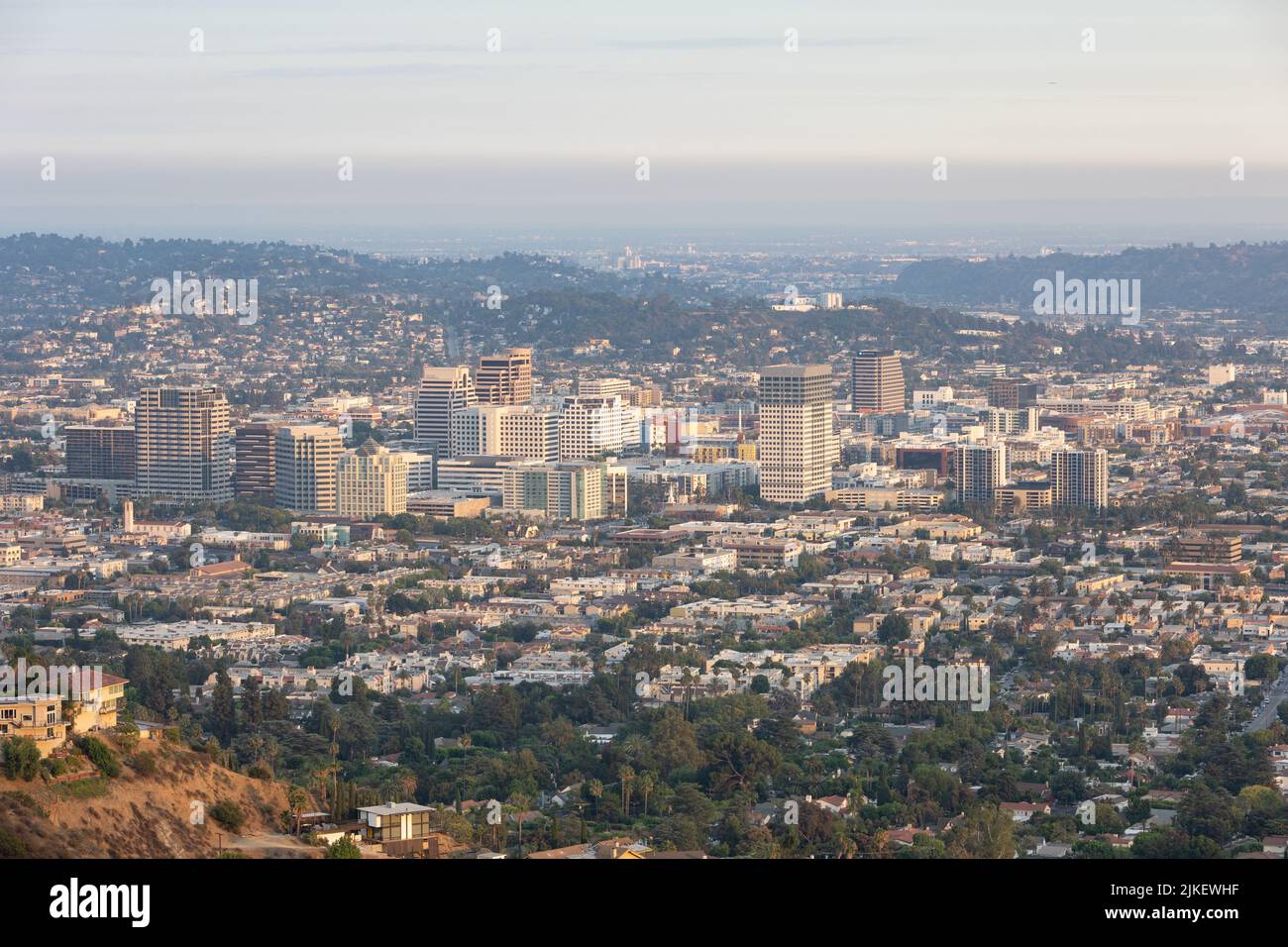 Blick auf die Innenstadt von Glendale California von oben Stockfoto