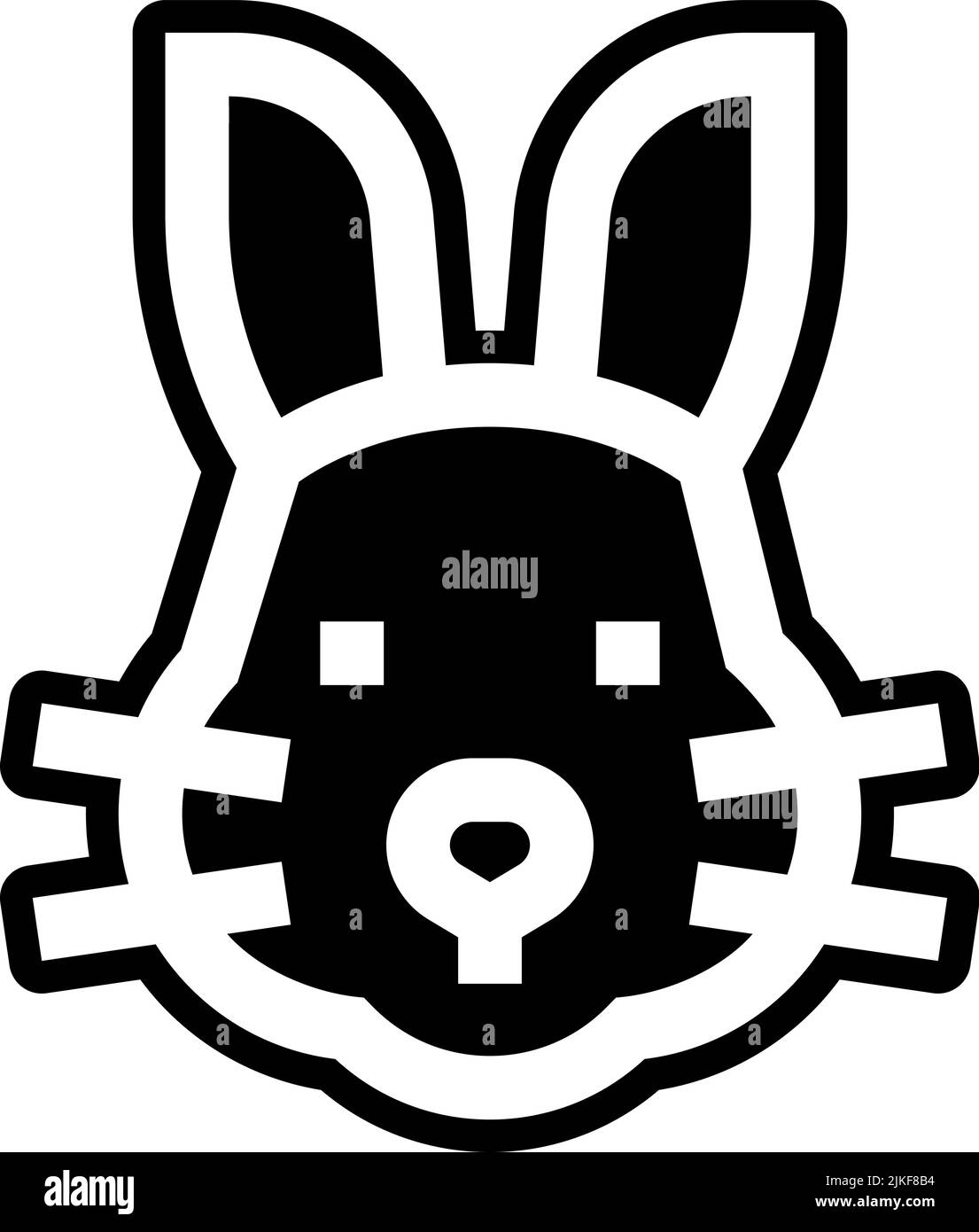 Rabbit Icon schwarze Vektorgrafik. Stock Vektor