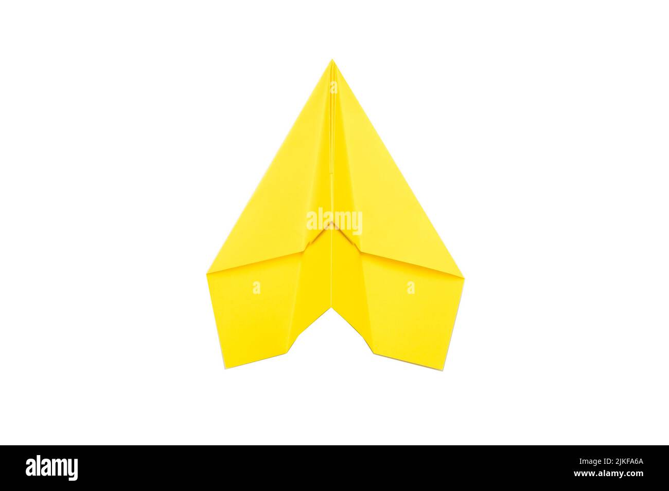 Persönliches Wachstum Ehrgeiz gelbes Papier Flugzeug Stockfoto