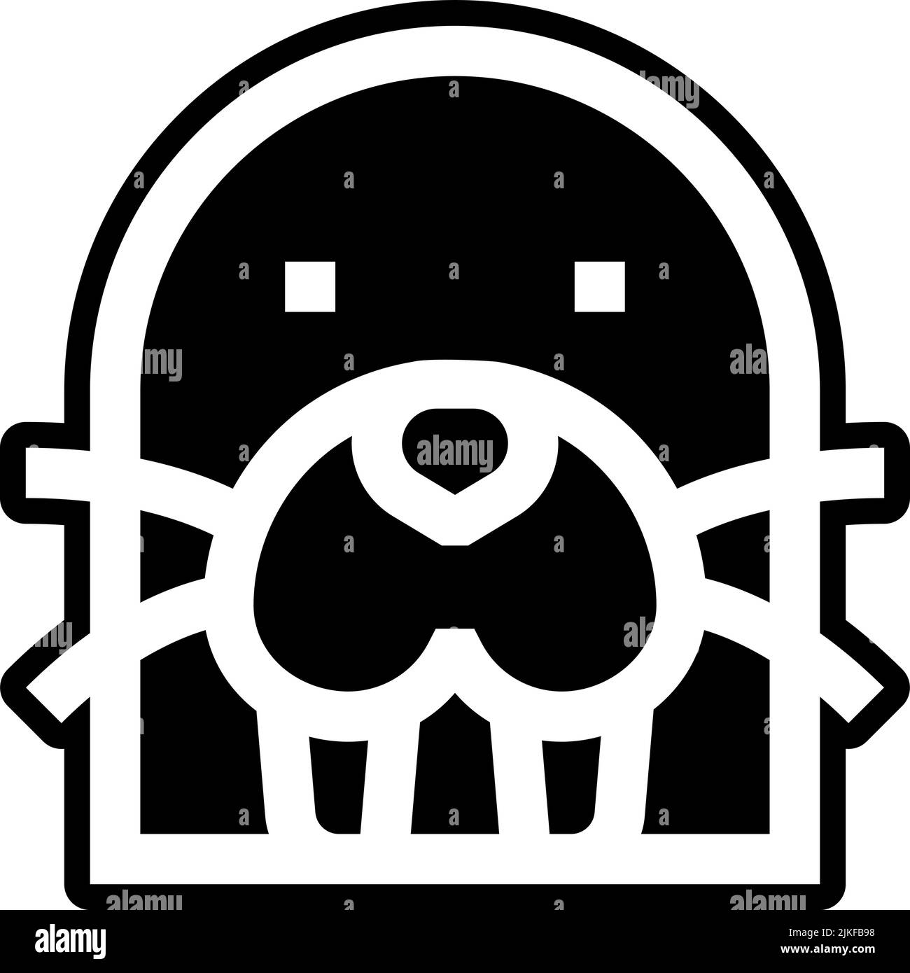 Walrossymbol, schwarze Vektorgrafik. Stock Vektor