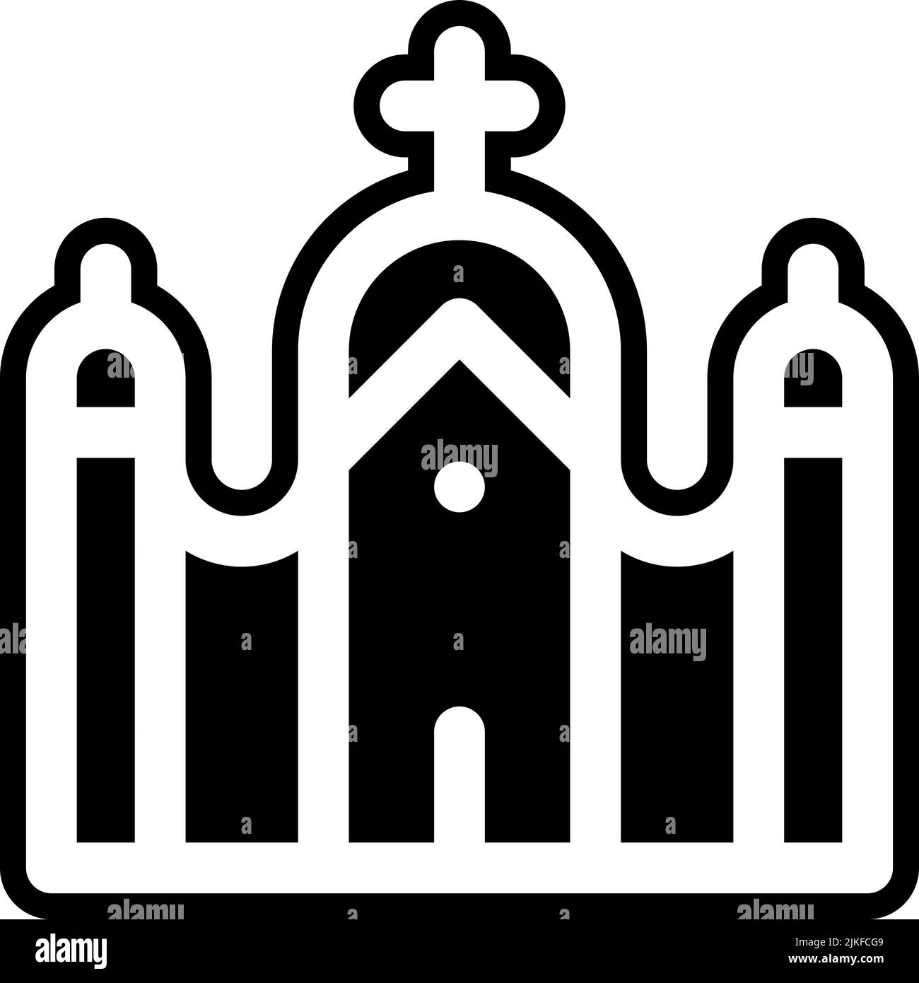 basilica Icon, schwarze Vektorgrafik. Stock Vektor