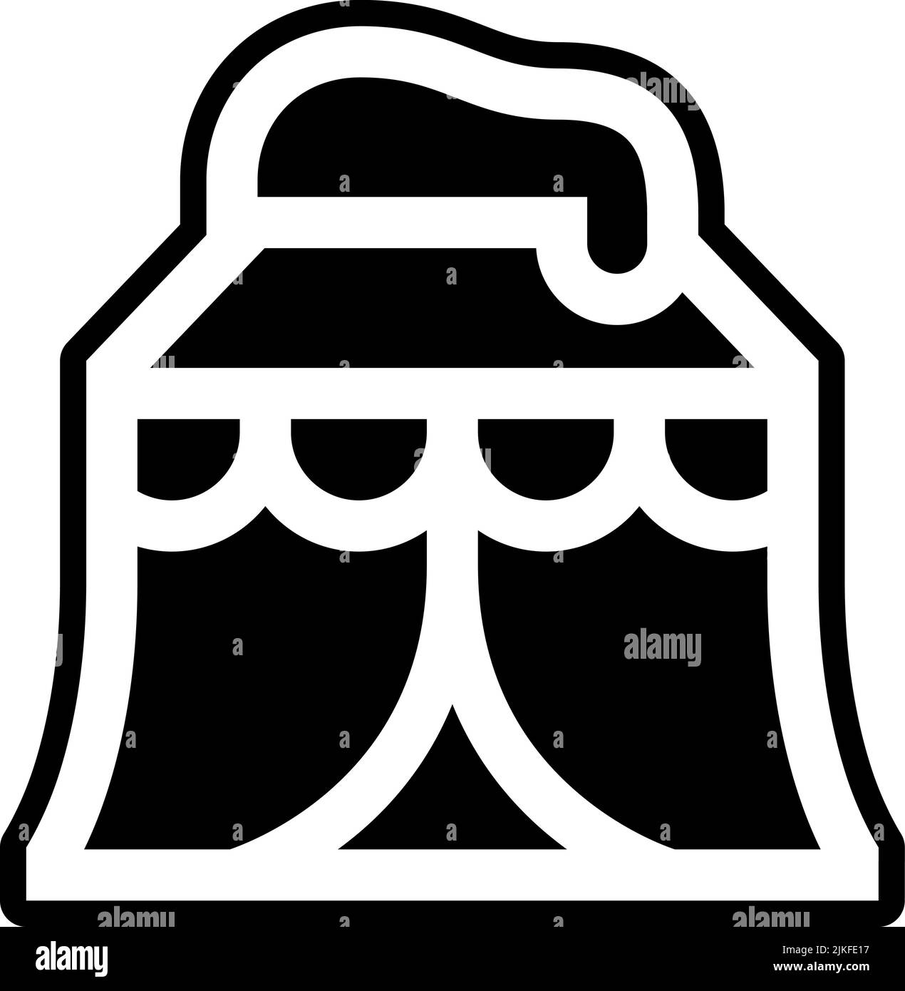 zirkuszelt Symbol schwarz Vektor-Illustration. Stock Vektor