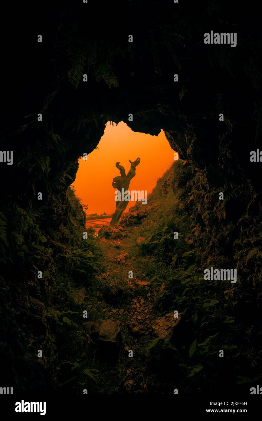 Denkmal für den Partisanen und den Widerstand von Cima Grappa – Crespano del Grappa; Monumento al Partigiano e alla Resistenza di Cima Grappa Stockfoto