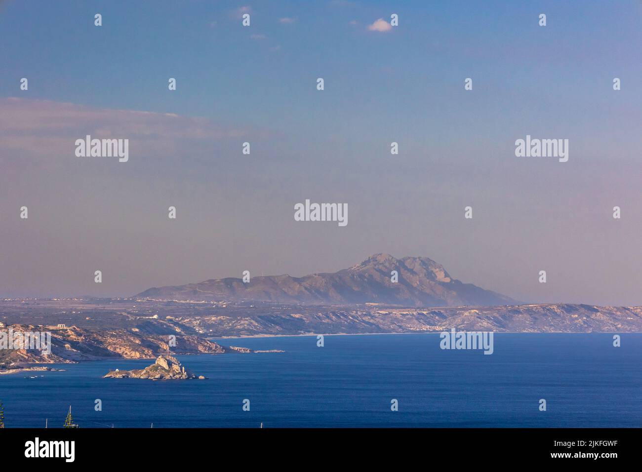 Schöner Nachmittag am Strand auf der insel kos, griechenland Stockfoto