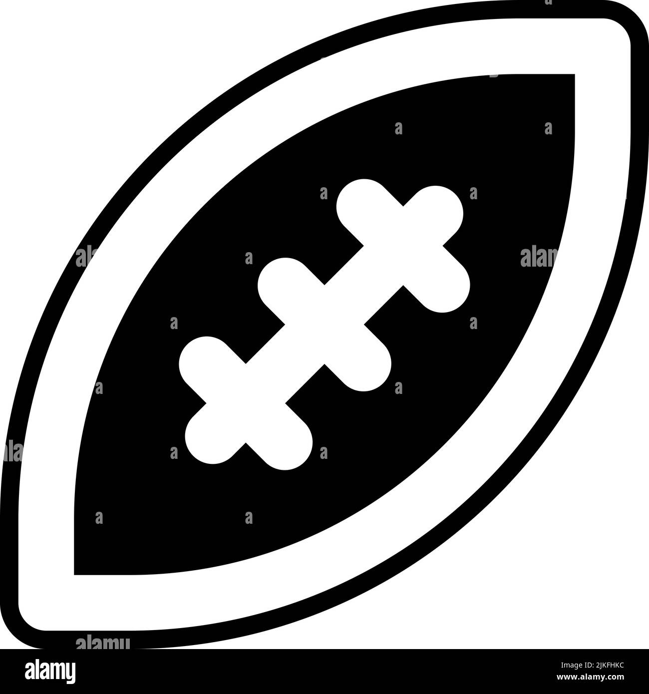 rugby-Symbol, schwarze Vektorgrafik. Stock Vektor