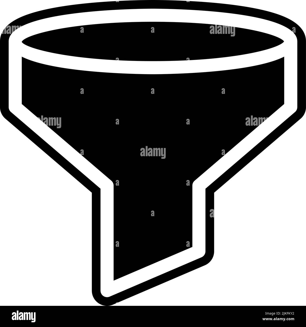 Filtersymbol, schwarze Vektorgrafik. Stock Vektor