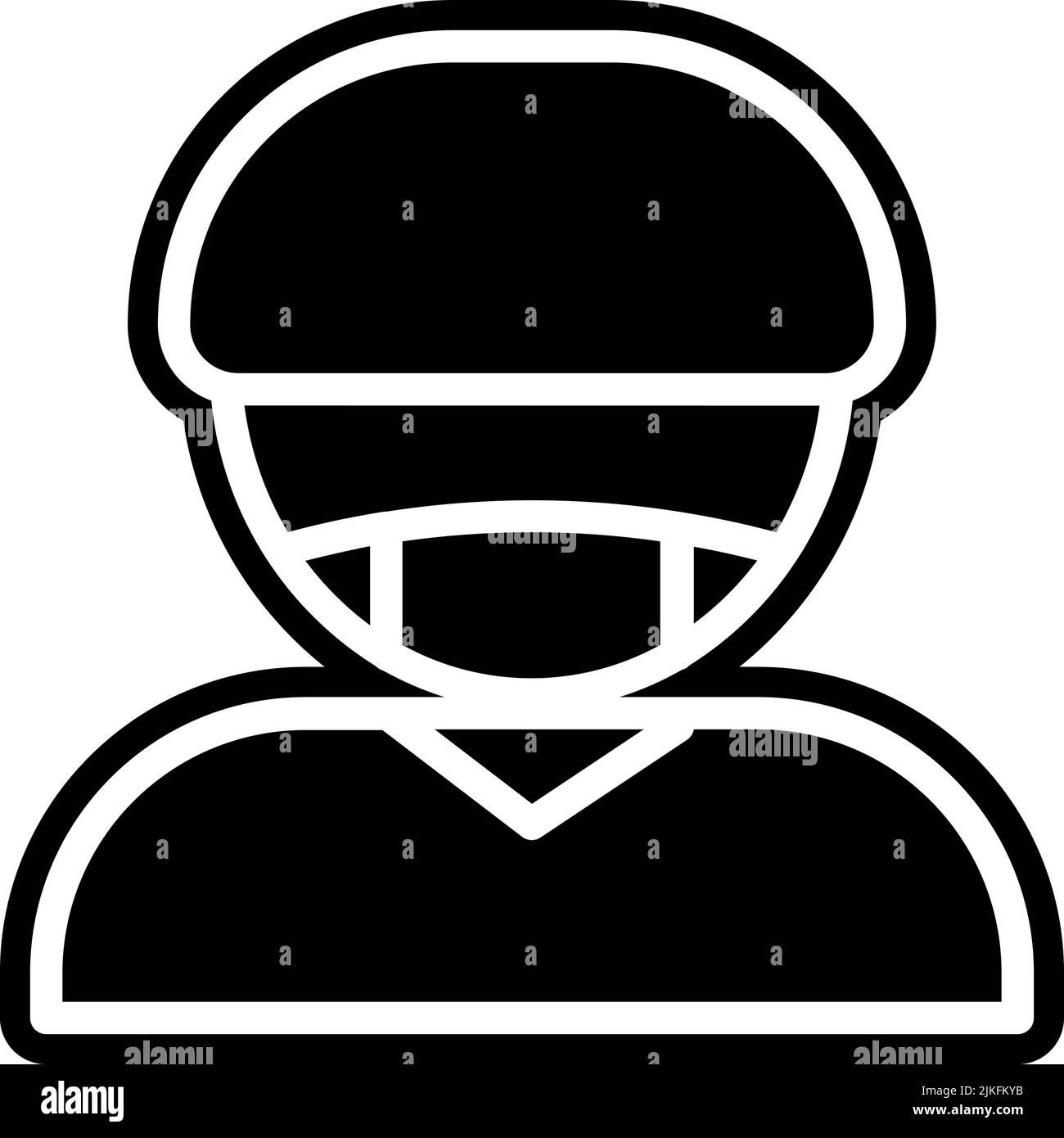 Schwarze Vektorgrafik für Mitarbeitersymbol. Stock Vektor