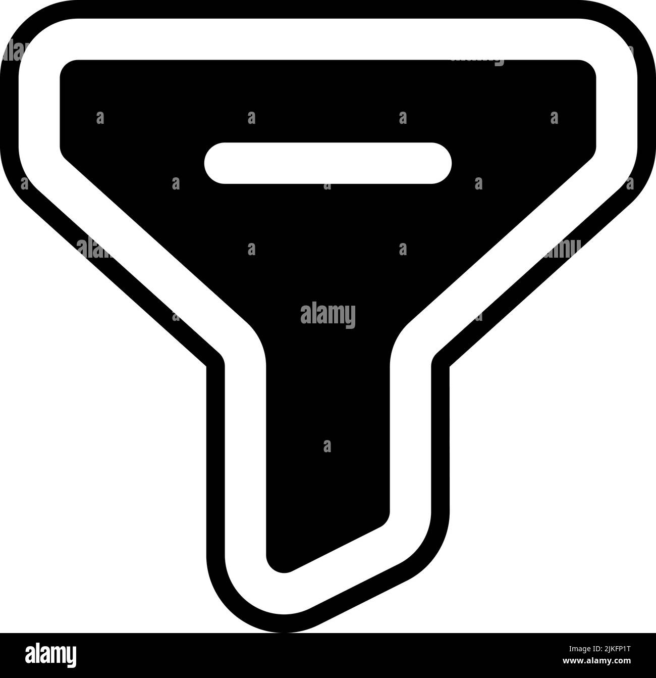 Filtersymbol, schwarze Vektorgrafik. Stock Vektor