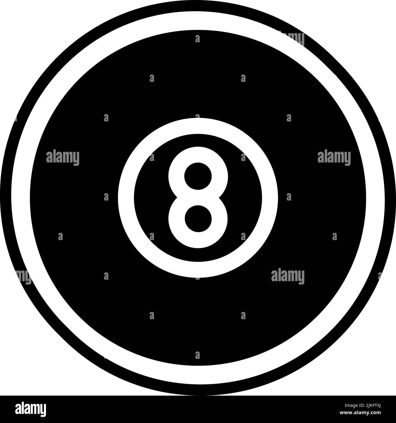 Snooker-Symbol, schwarze Vektorgrafik. Stock Vektor