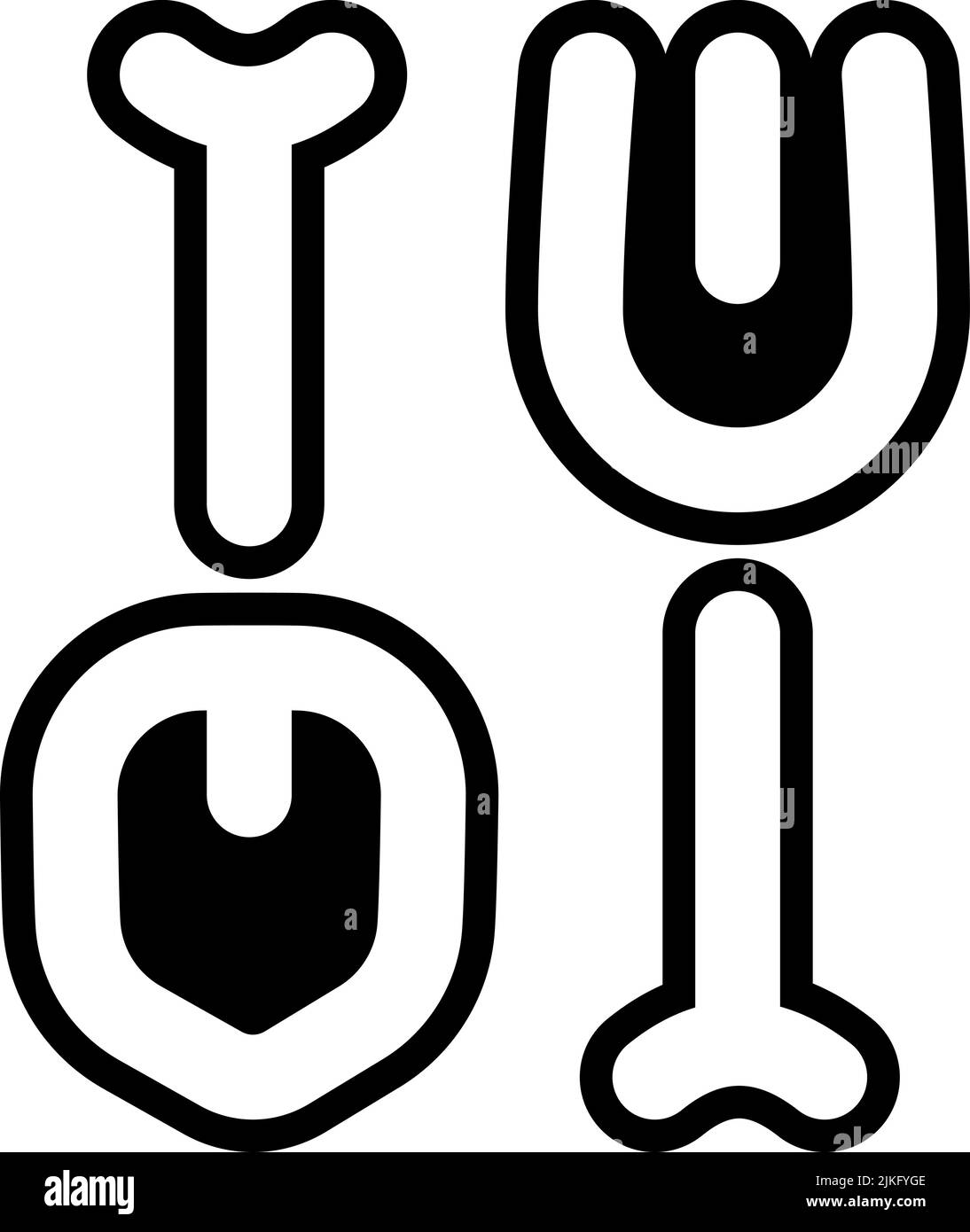 Werkzeugsymbol, schwarze Vektorgrafik. Stock Vektor