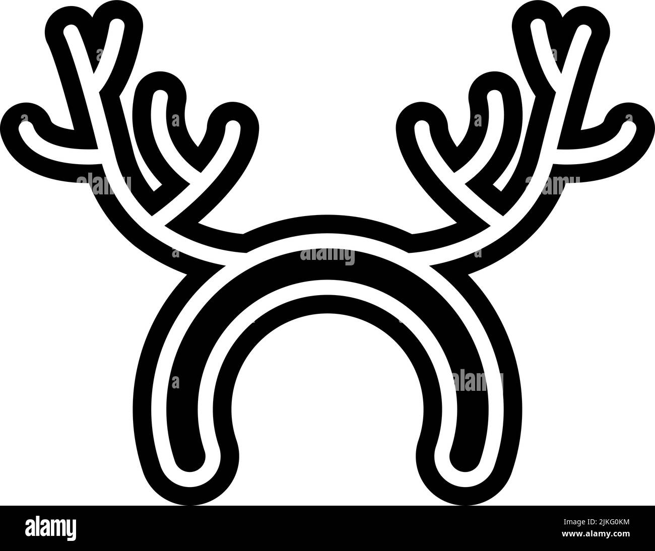 Rentier Geweih Symbol schwarze Vektor-Illustration. Stock Vektor