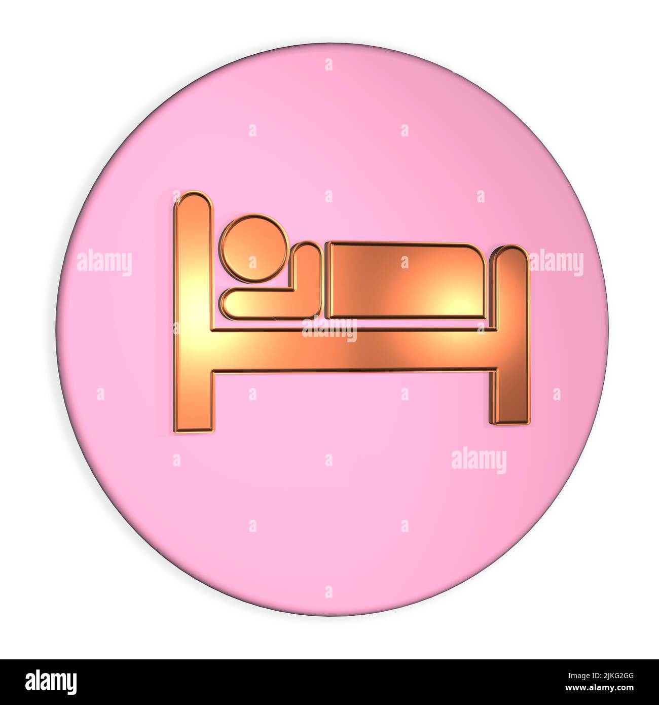Grafikdesign Logo des Schlafkonzepts Figur im Bett Schlaf Teil des gesunden Lebensstils Konzept Stockfoto