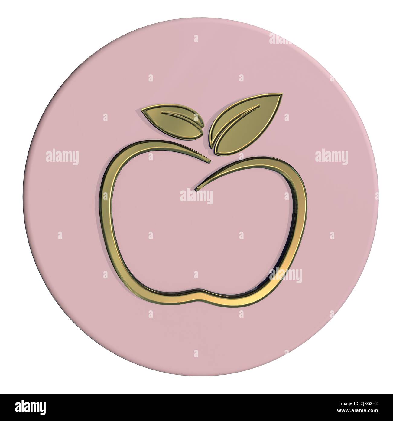 Grafikdesign Logo Apfel Konzept gesunde Ernährung Diät Konzept gesunde Lebensweise Konzept isoliert weißen Hintergrund Stockfoto